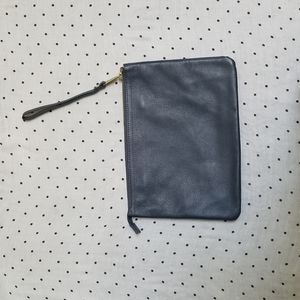 Herschel blue leather clutch